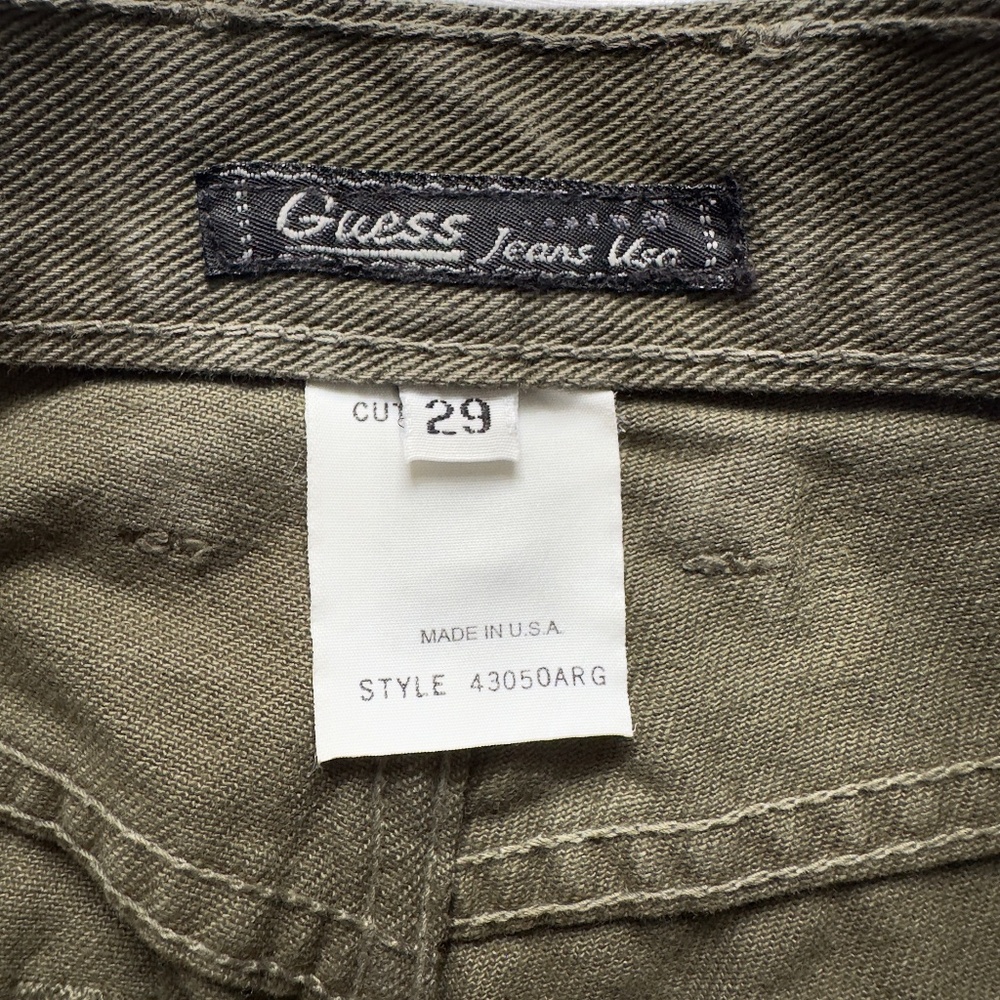 90s Guess Deadstock Made in the USA 100% Cotton Green High Rise Skinny Jeans - Picture 6 of 8